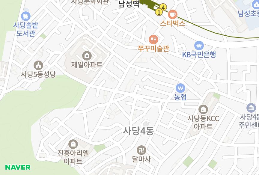 서울특별시 동작구 사당동 남양이룸 위치·실거래 시세 지도