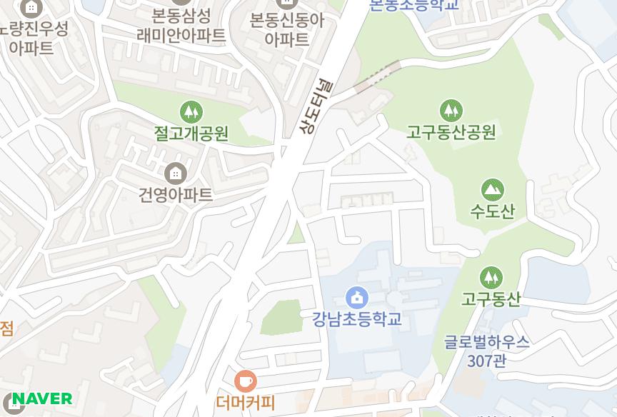 서울특별시 동작구 상도1동 평화그린 위치·실거래 시세 지도