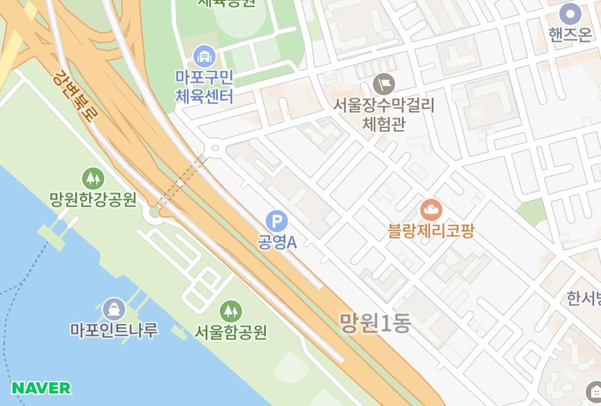 서울특별시 마포구 망원동 한강2차대주파크빌 위치·실거래 시세 지도