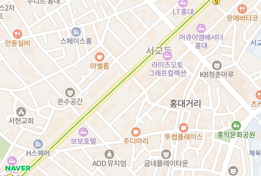 서울특별시 마포구 서교동 엠제이더퍼스트홍대 위치·실거래 시세 지도