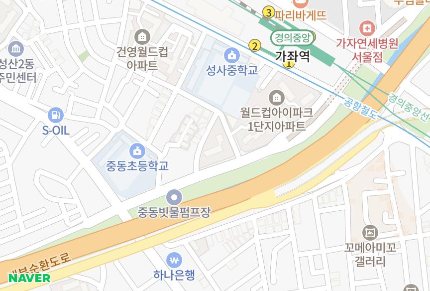 서울특별시 마포구 성산동 월드컵아이파크2차 위치·실거래 시세 지도