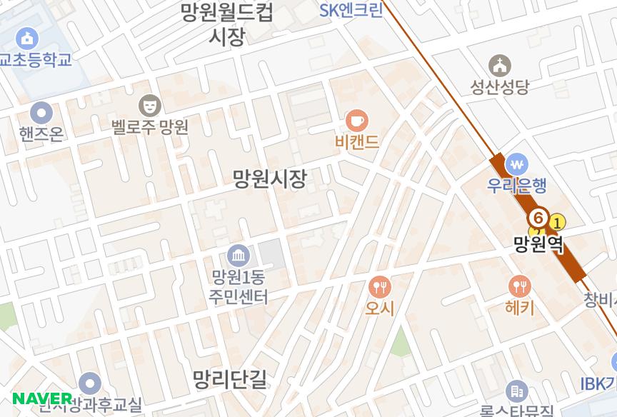 서울특별시 마포구 망원동 시티 위치·실거래 시세 지도