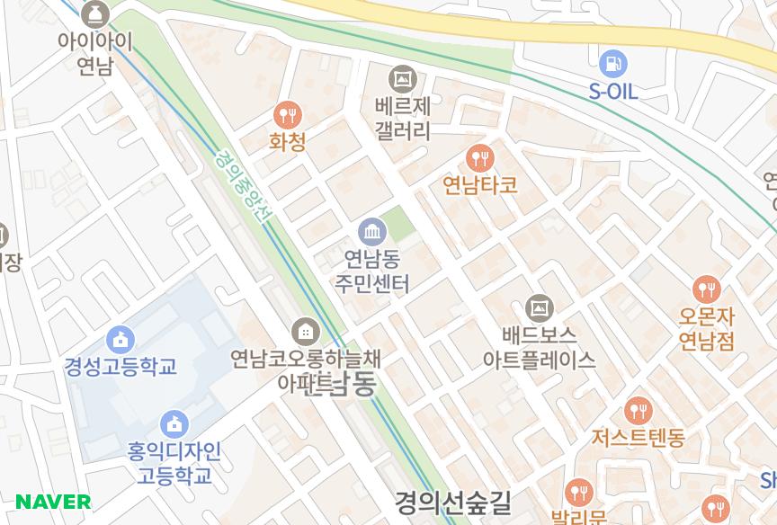 서울특별시 마포구 연남동 서암 위치·실거래 시세 지도