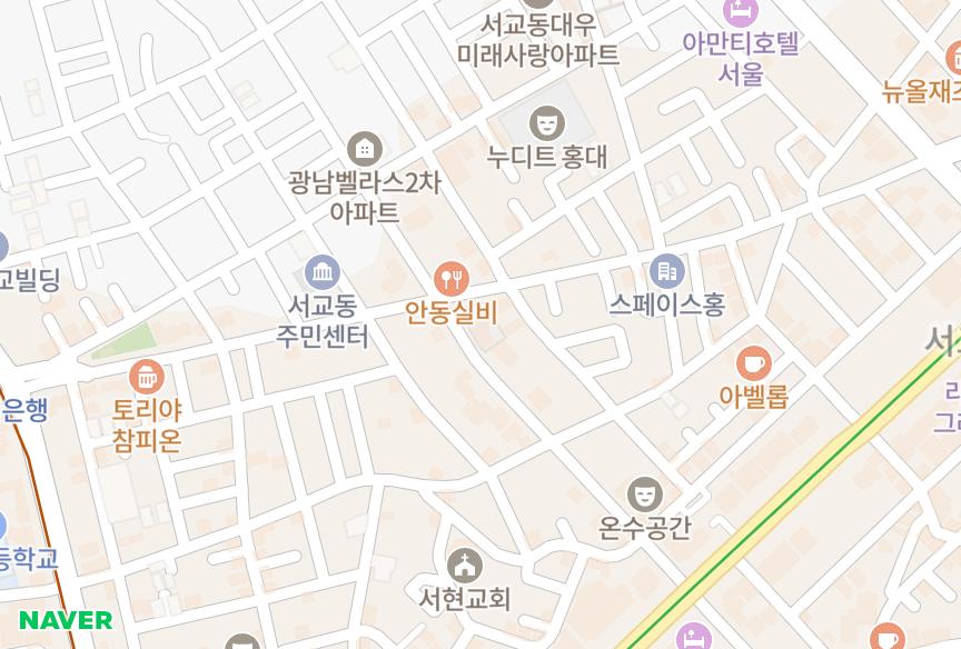 서울특별시 마포구 서교동 광남벨라스 위치·실거래 시세 지도