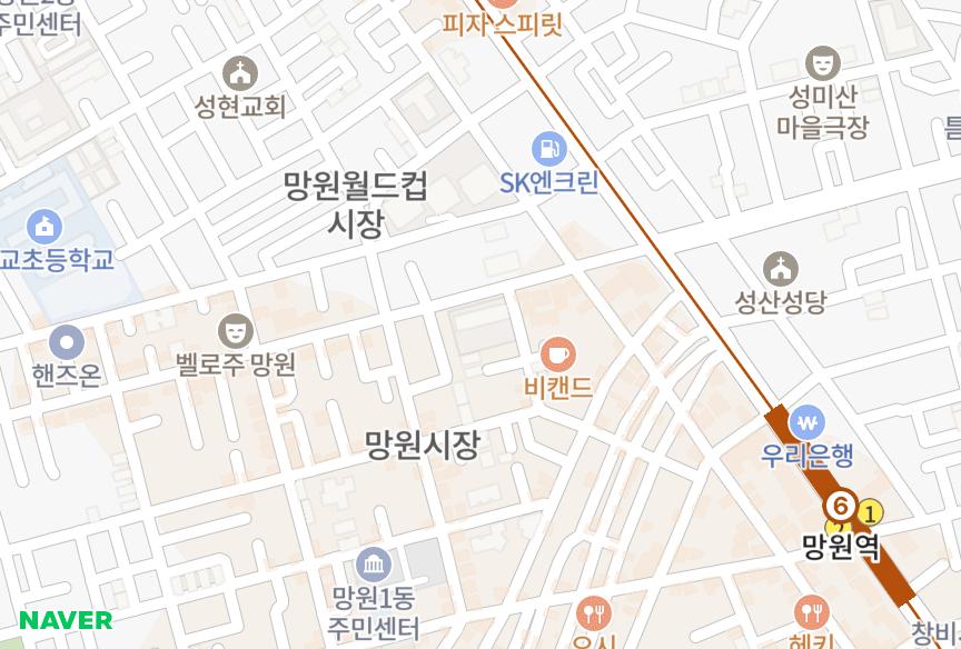 서울특별시 마포구 망원동 삼성화원 위치·실거래 시세 지도