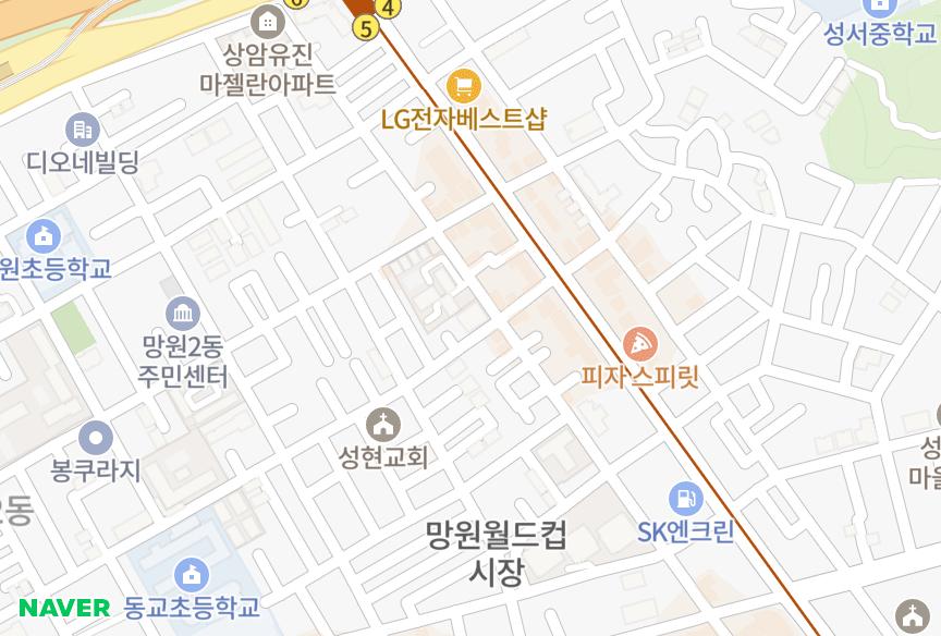 서울특별시 마포구 망원동 스카이캐슬 위치·실거래 시세 지도
