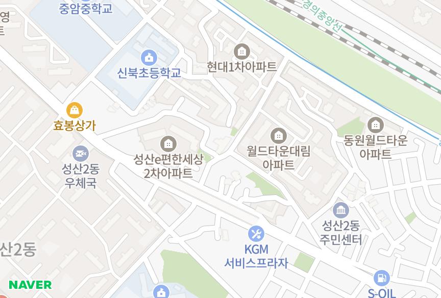 서울특별시 마포구 중동 백명트렌디 위치·실거래 시세 지도