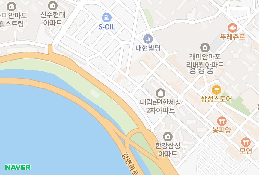 서울특별시 마포구 용강동 대호강변 위치·실거래 시세 지도