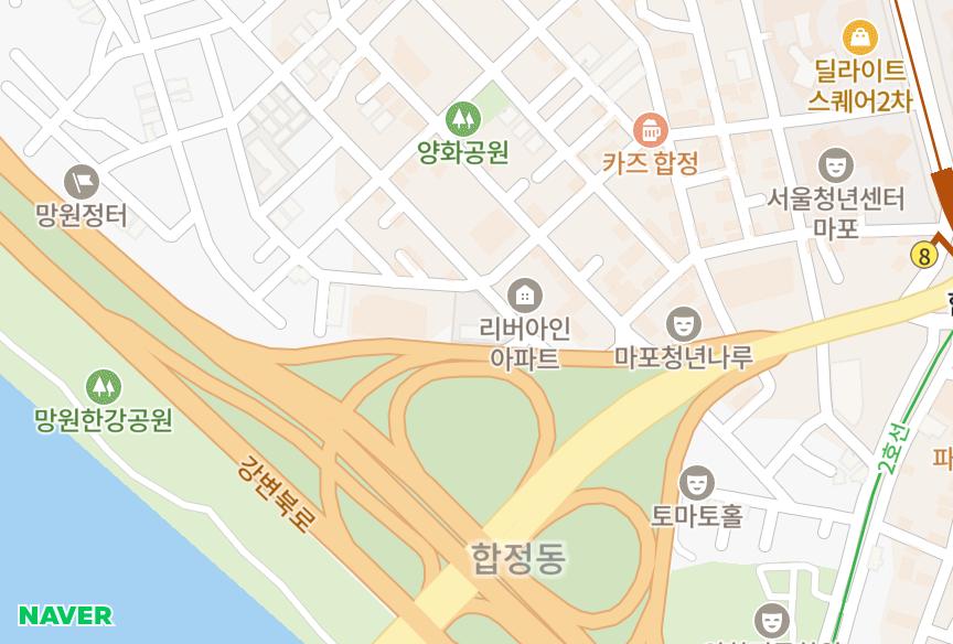 서울특별시 마포구 합정동 한국프라우드 위치·실거래 시세 지도