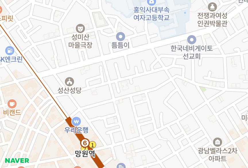 서울특별시 마포구 서교동 함성참좋은 위치·실거래 시세 지도