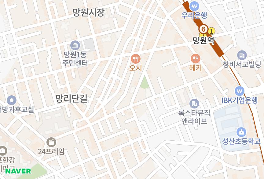서울특별시 마포구 망원동 해오름아파트(382-3번지) 위치·실거래 시세 지도