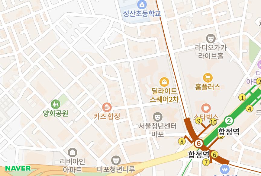 서울특별시 마포구 합정동 합정두레 위치·실거래 시세 지도