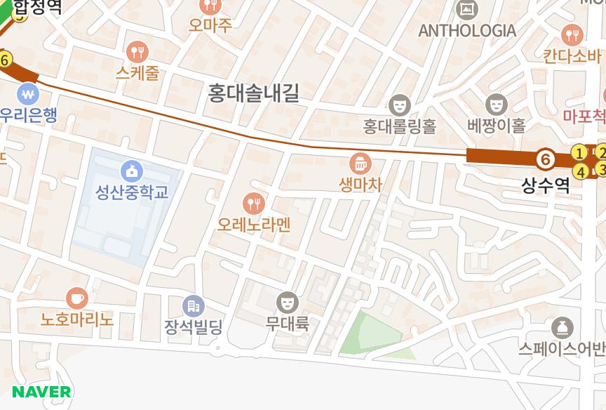 서울특별시 마포구 합정동 에덴지우 위치·실거래 시세 지도