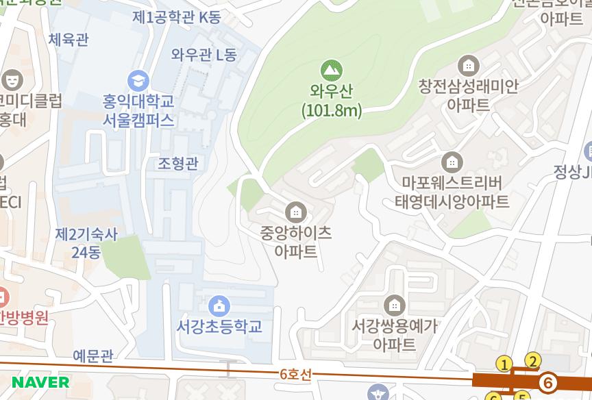 서울특별시 마포구 창전동 중앙하이츠 위치·실거래 시세 지도