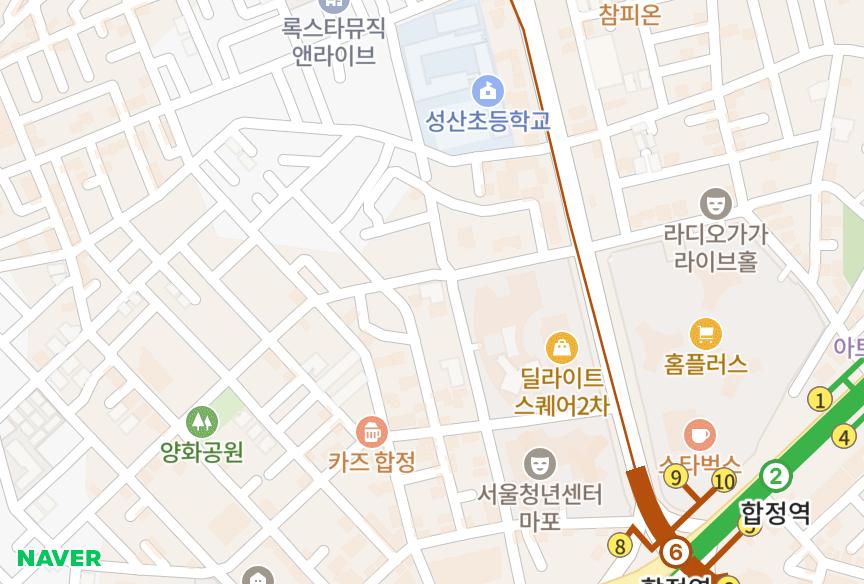 서울특별시 마포구 합정동 현대하이츠 위치·실거래 시세 지도