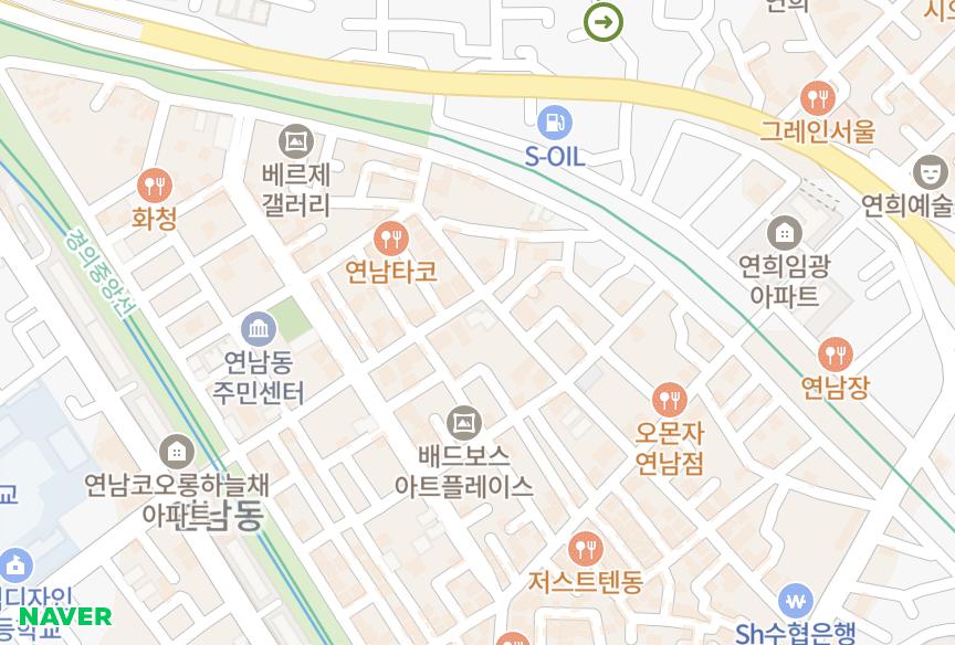 서울특별시 마포구 연남동 에덴지우 위치·실거래 시세 지도
