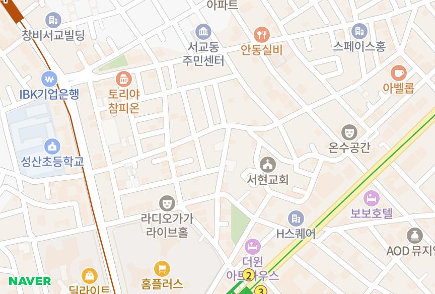 서울특별시 마포구 서교동 광남푸른마을 위치·실거래 시세 지도