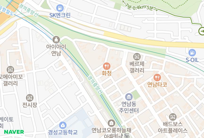 서울특별시 마포구 연남동 노블레스빌 위치·실거래 시세 지도