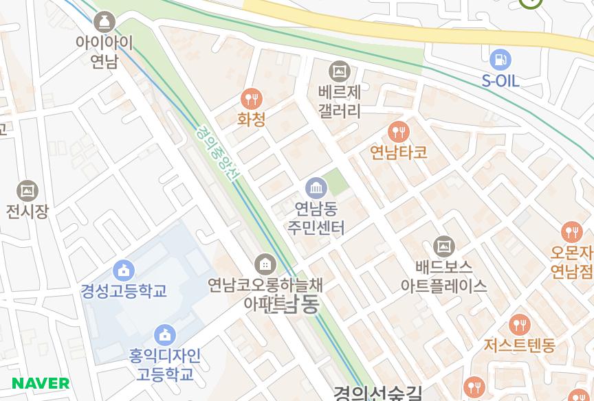 서울특별시 마포구 연남동 노블레스빌3차 위치·실거래 시세 지도