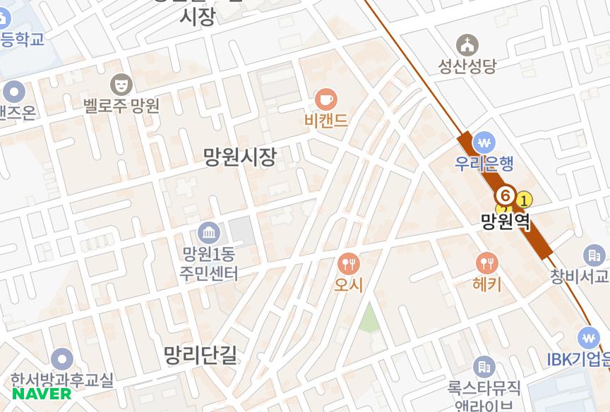 서울특별시 마포구 망원동 뉴서울 위치·실거래 시세 지도