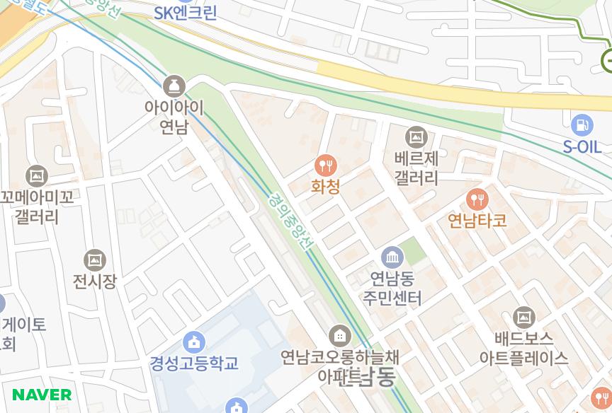 서울특별시 마포구 연남동 현대하이츠 위치·실거래 시세 지도