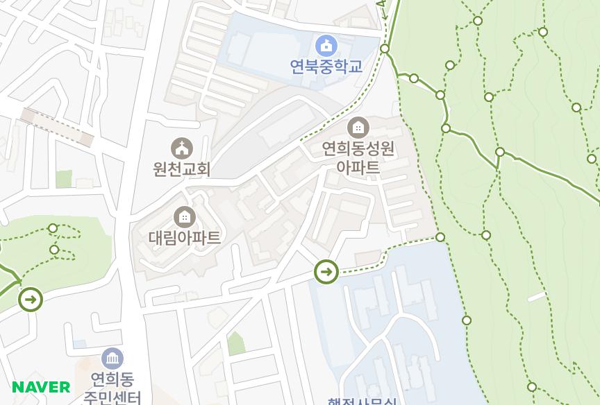 서울특별시 서대문구 연희동 성원상떼빌2차팰리스 위치·실거래 시세 지도