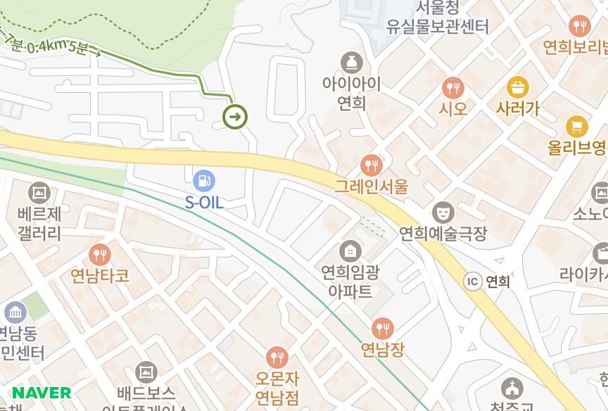 서울특별시 서대문구 연희동 연희웨스트팰리스 위치·실거래 시세 지도