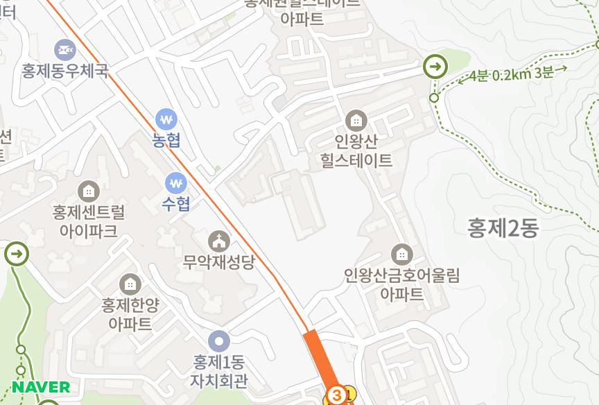서울특별시 서대문구 홍제동 인왕궁맨숀 위치·실거래 시세 지도