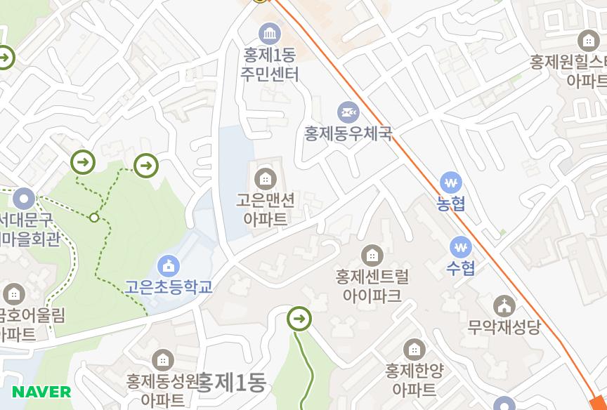 서울특별시 서대문구 홍제동 광산맨션 위치·실거래 시세 지도