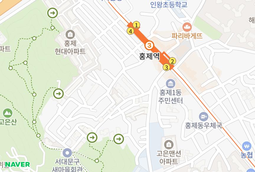 서울특별시 서대문구 홍제동 홍제맨션 위치·실거래 시세 지도