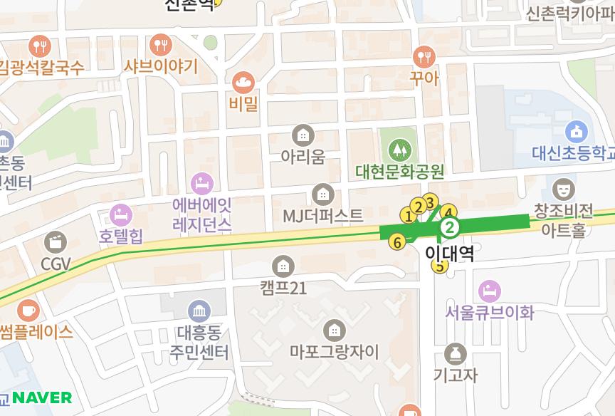 서울특별시 서대문구 대현동 파라타워 위치·실거래 시세 지도