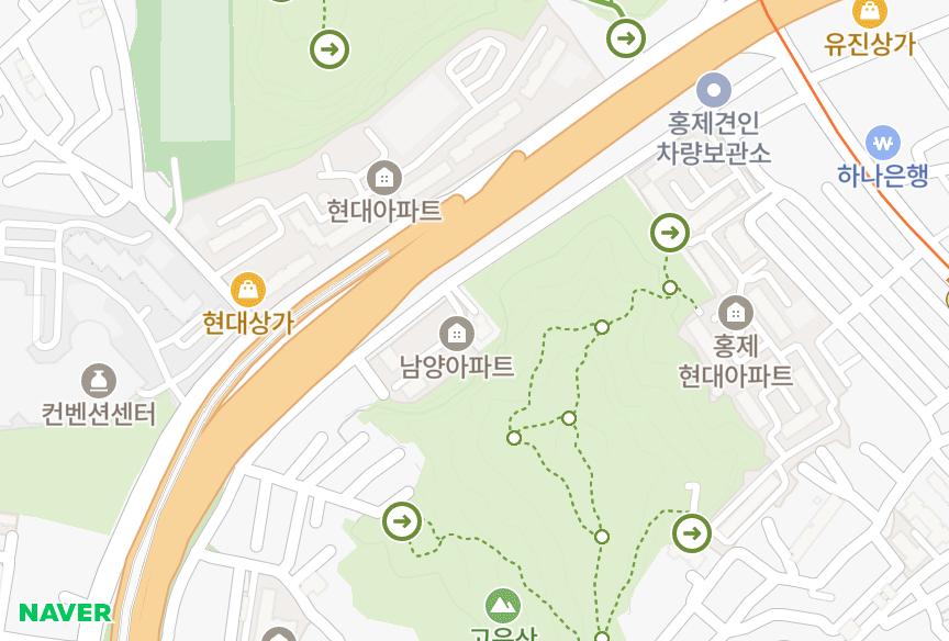 서울특별시 서대문구 홍제동 조한 위치·실거래 시세 지도