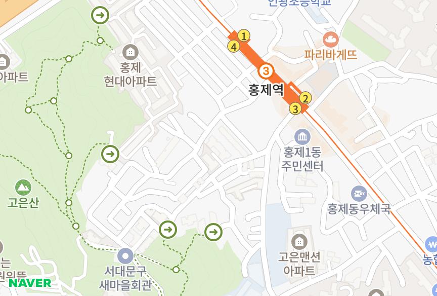 서울특별시 서대문구 홍제동 해성훼미리 위치·실거래 시세 지도