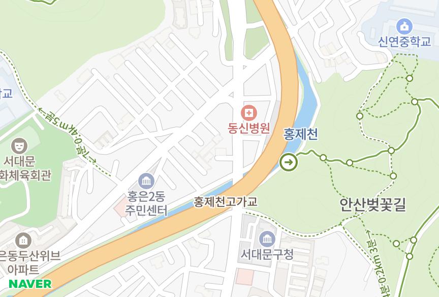 서울특별시 서대문구 홍은동 서대문노블루체 위치·실거래 시세 지도