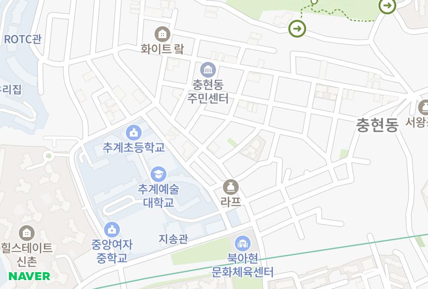 서울특별시 서대문구 북아현동 그린빌 위치·실거래 시세 지도