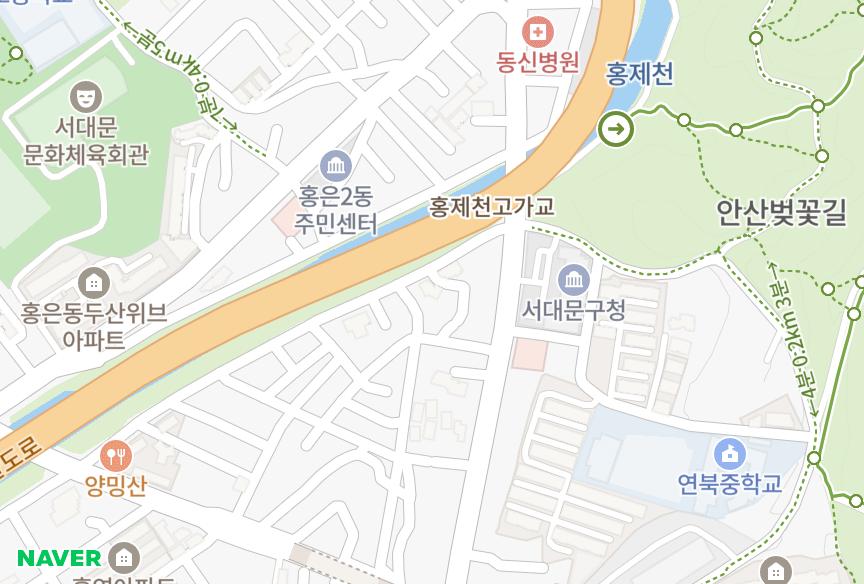 서울특별시 서대문구 연희동 에코빌리지 위치·실거래 시세 지도