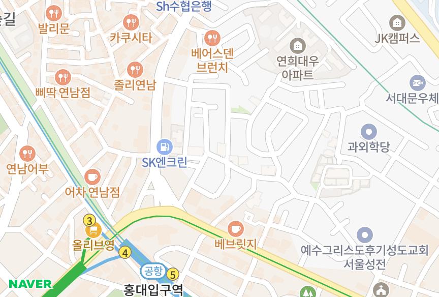 서울특별시 서대문구 창천동 노블레스빌 위치·실거래 시세 지도