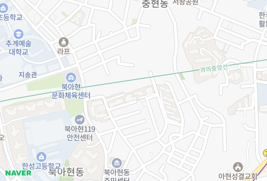 서울특별시 서대문구 북아현동 경남 위치·실거래 시세 지도