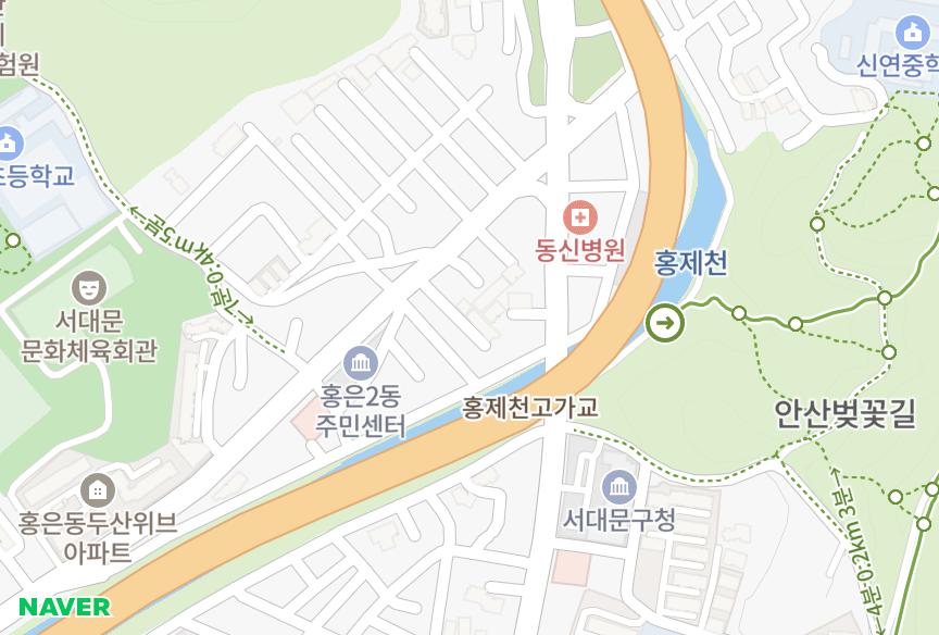 서울특별시 서대문구 홍은동 장성미모아 위치·실거래 시세 지도
