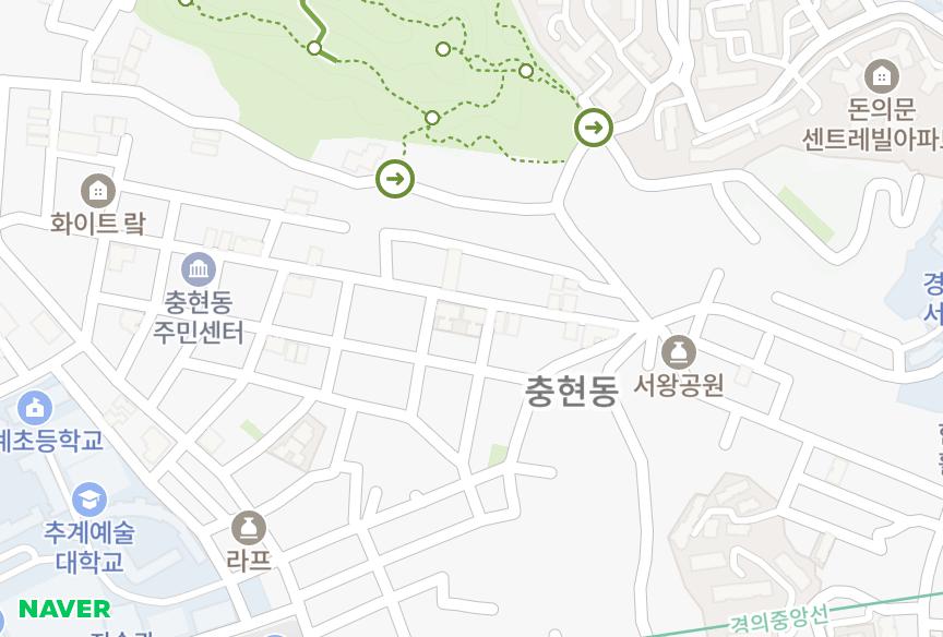 서울특별시 서대문구 북아현동 우민 위치·실거래 시세 지도