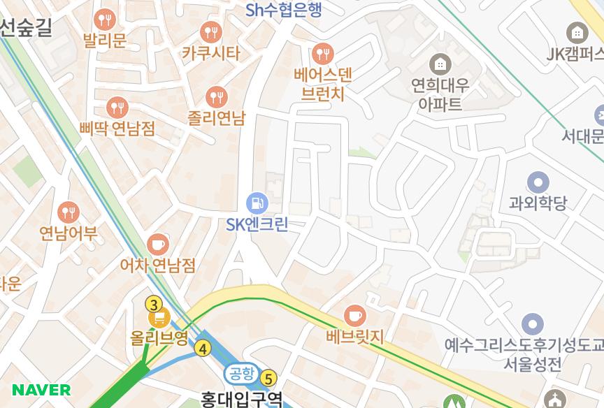 서울특별시 서대문구 창천동 하이팰리스 위치·실거래 시세 지도