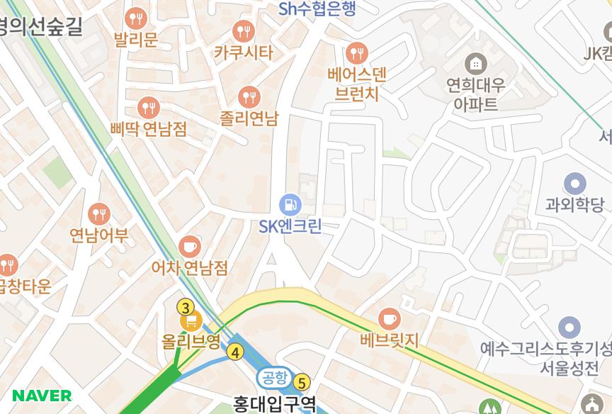 서울특별시 서대문구 창천동 광남캐스빌1차 위치·실거래 시세 지도