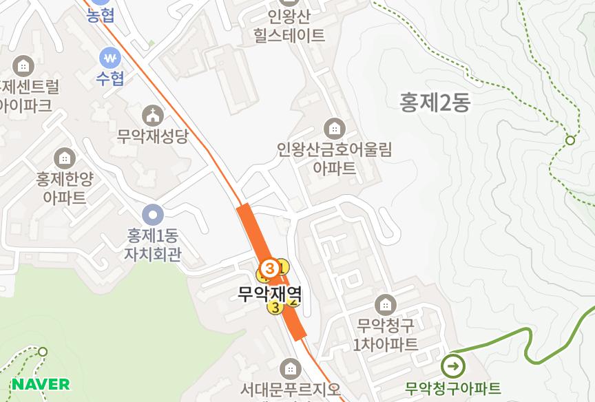 서울특별시 서대문구 홍제동 로얄 위치·실거래 시세 지도