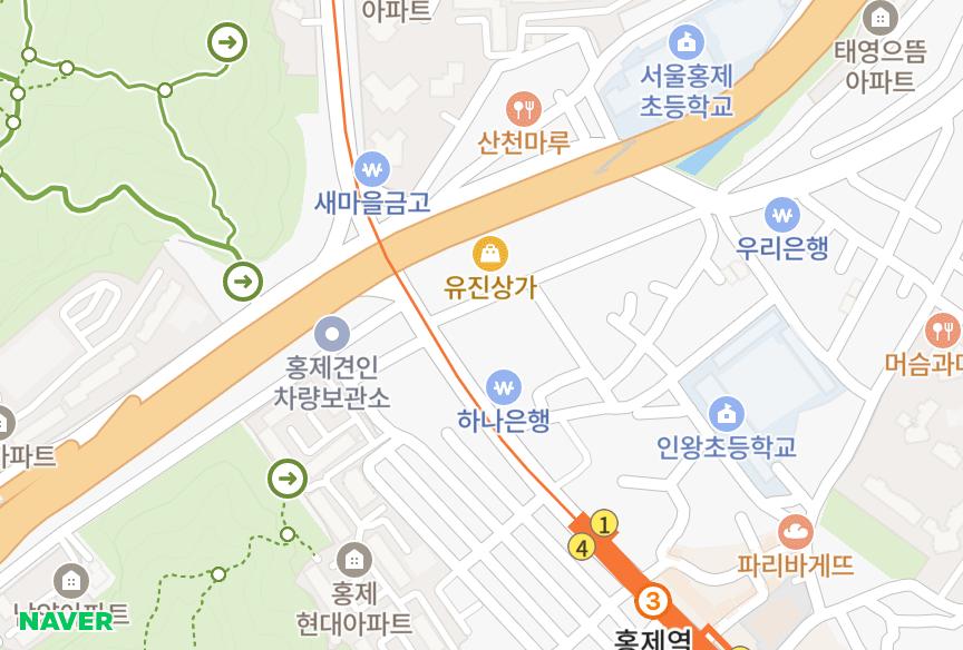 서울특별시 서대문구 홍제동 원일 위치·실거래 시세 지도