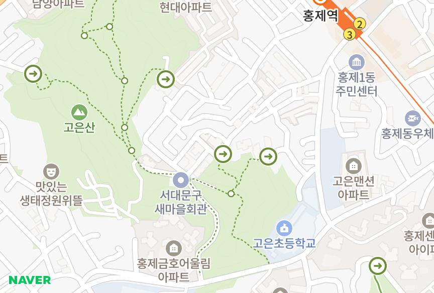 서울특별시 서대문구 홍제동 동일5차 위치·실거래 시세 지도