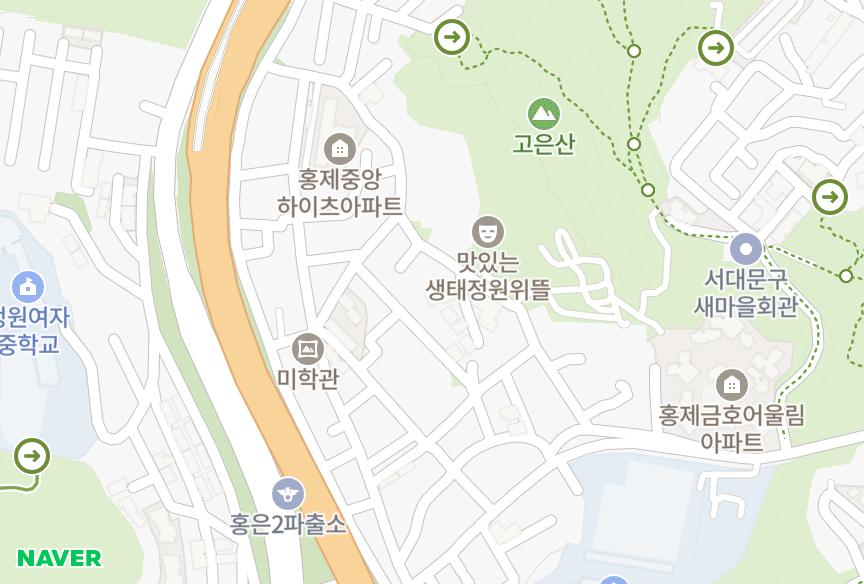 서울특별시 서대문구 홍제동 힐탑 위치·실거래 시세 지도