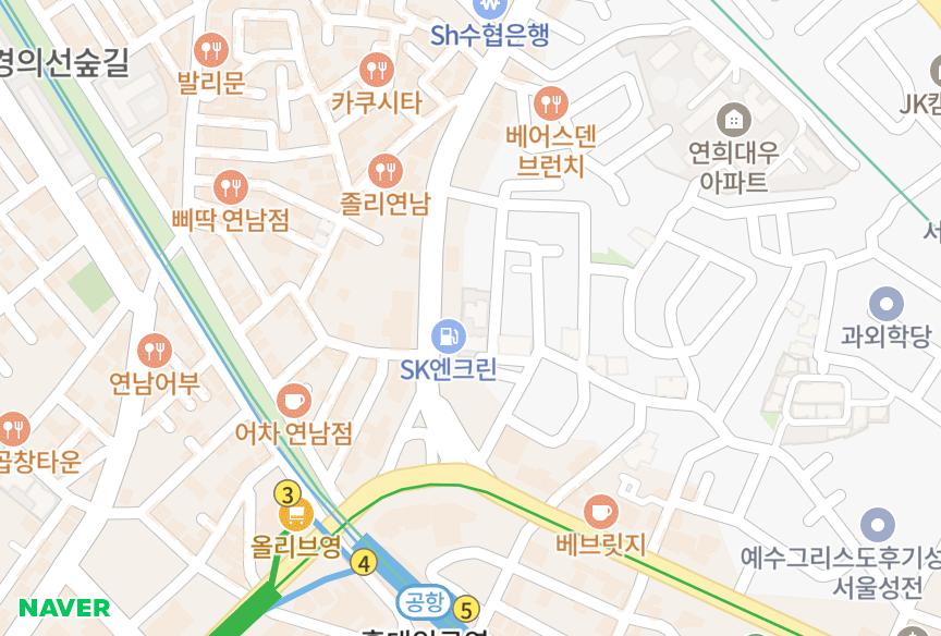 서울특별시 서대문구 창천동 광남캐스빌 위치·실거래 시세 지도