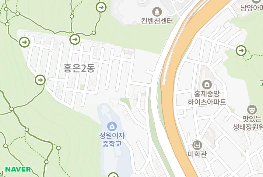 서울특별시 서대문구 홍은동 나눔스타빌 위치·실거래 시세 지도