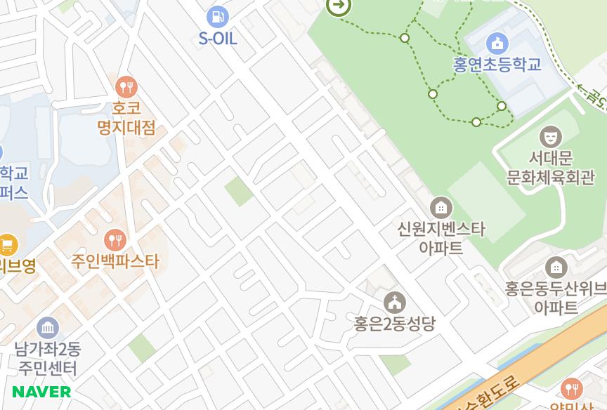 서울특별시 서대문구 홍은동 부림베스트빌 위치·실거래 시세 지도
