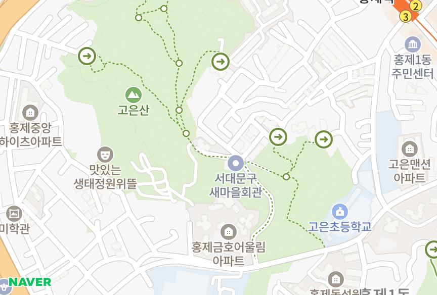 서울특별시 서대문구 홍제동 동일 위치·실거래 시세 지도
